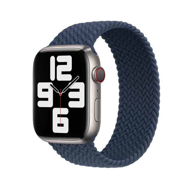 Bracelet solo tressé Apple Watch - bleu