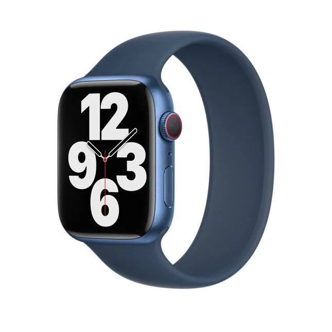 Apple bracelet solo loop en silicone - bleu