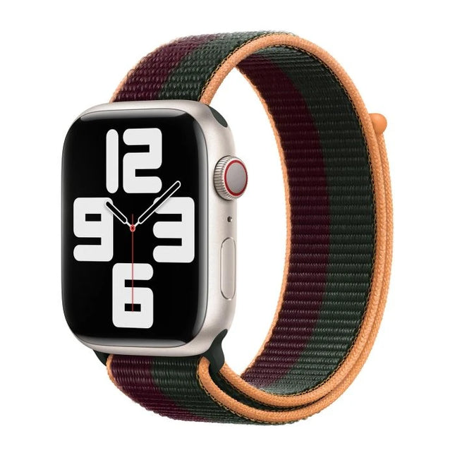 Bracelet sport Apple Watch avec velcro | Rouge foncé et vert