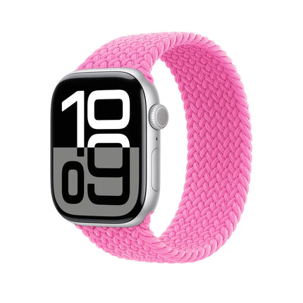 Bracelet solo tressé Apple Watch - Rose flamant
