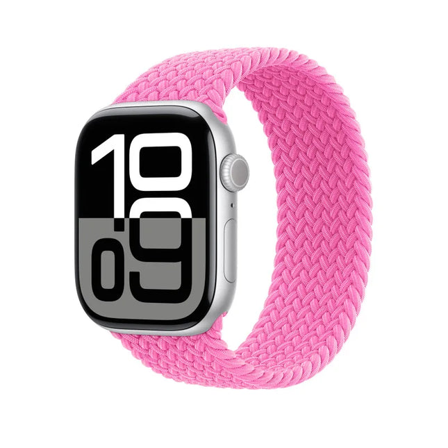 Bracelet solo tressé Apple Watch - Rose flamant
