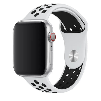 Bracelet Sport Apple Watch Nike 45 mm – Platine Pur/Noir