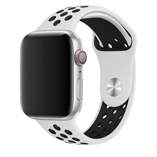 Bracelet Sport Apple Watch Nike 45 mm – Platine Pur/Noir
