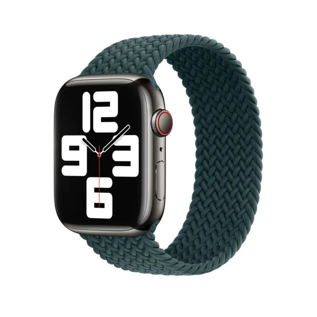 Bracelet Solo Tressé Apple Watch – Vert Forêt Tropicale