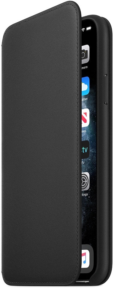 Apple iPhone 11 pro max étui folio en cuir - noir