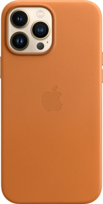 Apple iPhone 13 pro max étui en cuir - or-brun