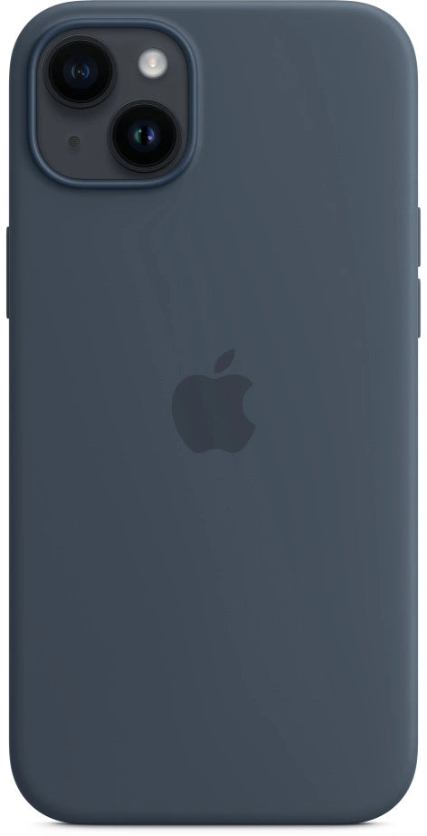 Coque en silicone Apple iPhone 14 Plus avec MagSafe - Bleu Tempête (bleu)