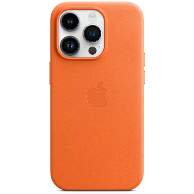 Coque en cuir Apple iPhone 14 Pro avec MagSafe - orange